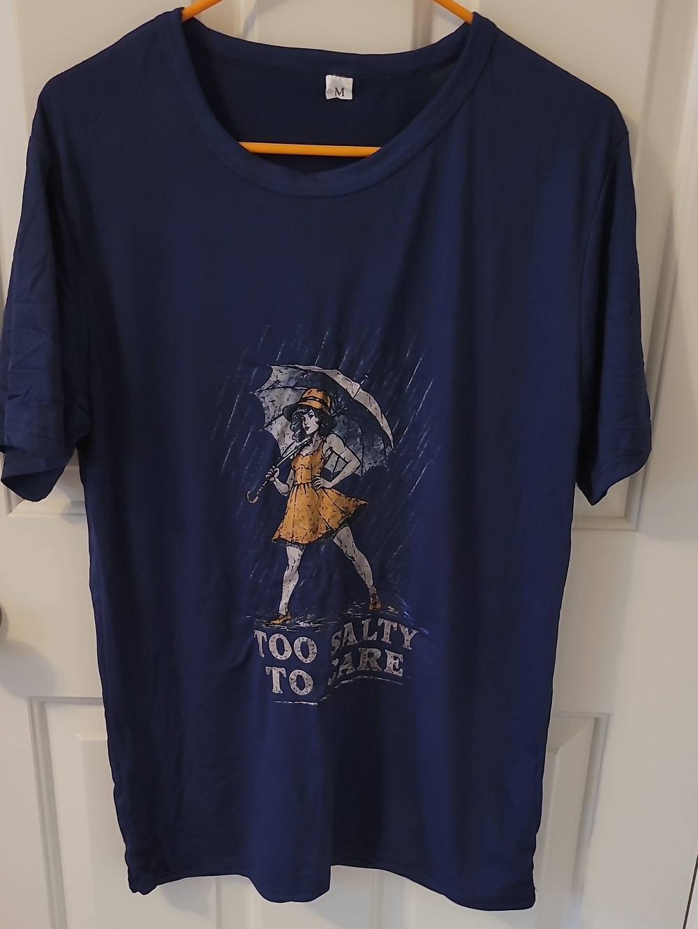 Too Salty To Care Women's Navy Graphic Tee